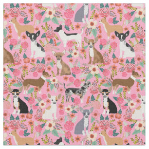 Chihuahua honden  floralen roze stof