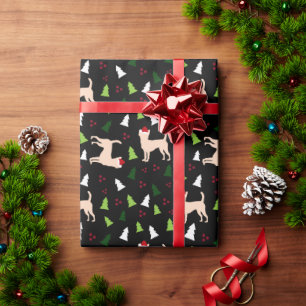 Chihuahua Honden in Santa Hats Kerstmis ZWART Cadeaupapier