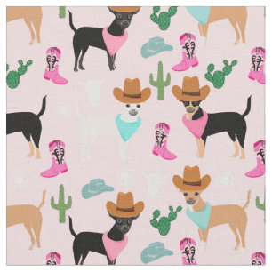 Chihuahua honden western cowgirl roze zuidwesten stof