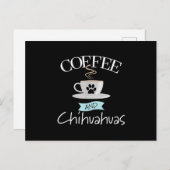 chihuahua hondenliefhebber gezegde - koffie en chi aankondigingskaart (Voorkant / Achterkant)