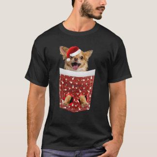 Chihuahua Hondenliefhebbers Kerstmis Dog Pocket De T-shirt