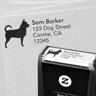 Chihuahua Hondenras Silhouette Return Address Zelfinktende Stempel