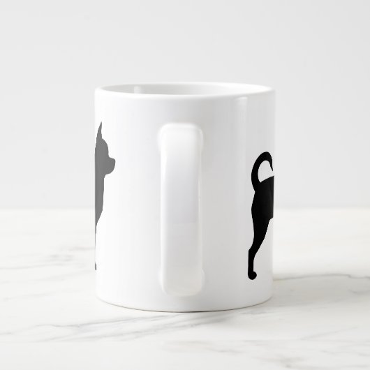 Chihuahua Hondenras Silhouettes Jumbo Mok (Achterkant)