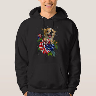 Chihuahua Huid op Roos ons Flag Happy Hoodie