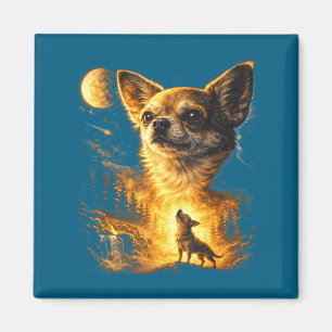 Chihuahua huilt naar de maan grappige chihuahua me magneet