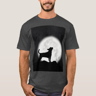Chihuahua huilt naar de maan retro t-shirt