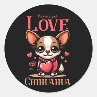 chihuahua huisdier hond liefde ronde sticker