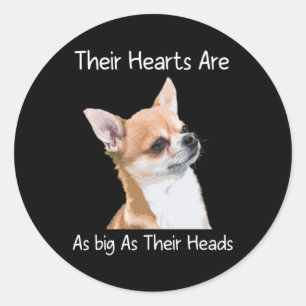 Chihuahua Hun hart is net zo groot als hun hoofden Ronde Sticker