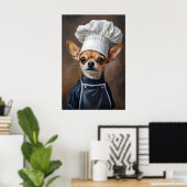 Chihuahua In Chefs Hat Poster, Pet Poster (Bureau à domicile)