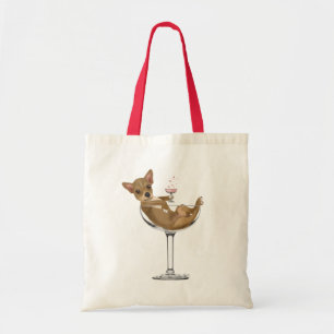 Chihuahua in Cocktail Glass Tote Bag