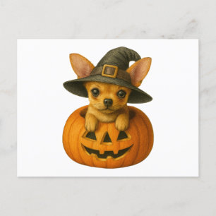 Chihuahua in de pompoen feestdagenkaart