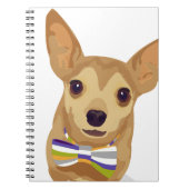 Chihuahua in een kom op een witte achtergrond notitieboek (Voorkant)