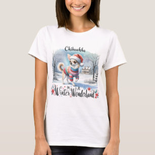 Chihuahua in het winterwonderland t-shirt