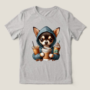 Chihuahua in Hooded Sweatshirt met Koffie
