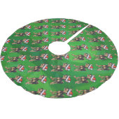 Chihuahua in Santa Hat Pattern on Green Kerstboom Rok (Gekanteld)