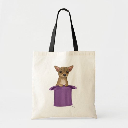 Chihuahua in Top Hat Tote Bag (Voorkant)