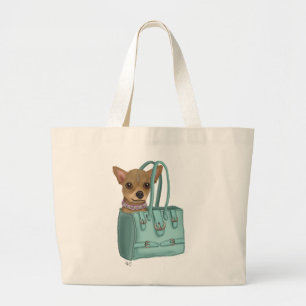 Chihuahua in zak grote tote bag