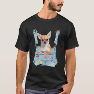 Chihuahua in zakje 2 vooroveralls voor mannen t-shirt