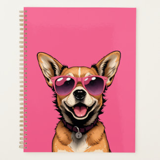 Chihuahua in zonnebril Planner - Roze