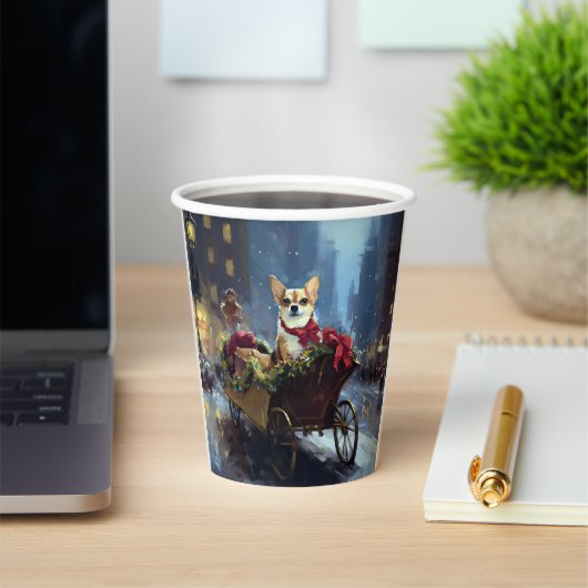 chihuahua kerst feestelijk seizoen papieren bekers (Insitu)