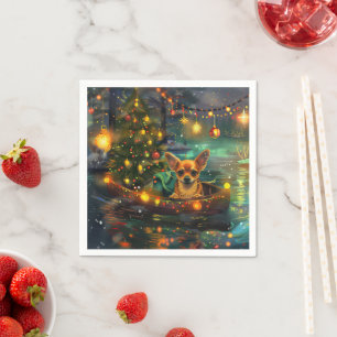 Chihuahua Kerst Feestelijke Reis Servet