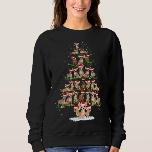 Chihuahua kerstboom Funny T-shirt Xmas Chihuahua (Voorkant)