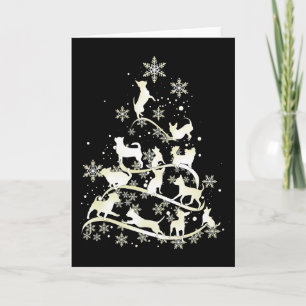 Chihuahua Kerstboom Sneeuwvlokken Prettig Kerstfee Kaart