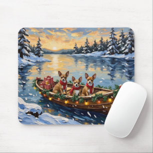 Chihuahua Kerstboot Vakantie Muismat