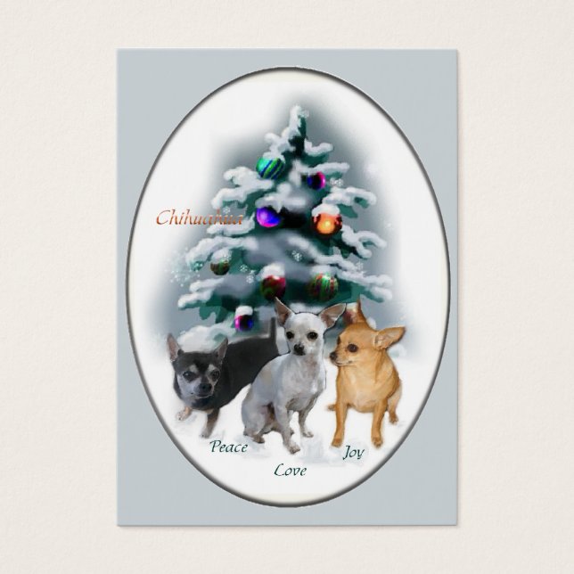 Chihuahua kerstcadeaus visitekaartje (Voorkant)
