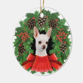 Chihuahua Kerstfeestdag weesje Keramisch Ornament (Links)