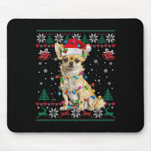 Chihuahua Kerstkerstkerstkerstkerstman Ugly Sweate Muismat (Voorkant)