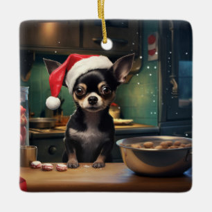 Chihuahua Kerstkoekjes Vakantie Keramisch Ornament