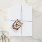 Chihuahua Kerstkrans Feestelijke Pup Cadeaulabel (Met Touw)