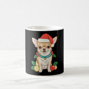 Chihuahua kerstman hoed Kerst ornamenten Xmas hond Koffiemok