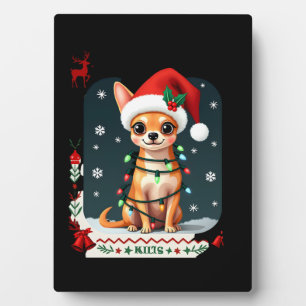 Chihuahua Kerstman Verschrikkelijke Trui Hond Lief Fotoplaat