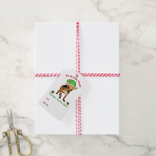Chihuahua Kerstmis Cadeaulabel (Met Touw)