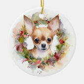 Chihuahua Kerstmis Keramisch Ornament (Voorkant)