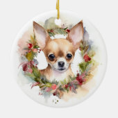 Chihuahua Kerstmis Keramisch Ornament (Achterkant)
