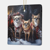 Chihuahua Kerstmis Keramisch Ornament (Links)
