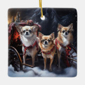 Chihuahua Kerstmis Keramisch Ornament (Voorkant)