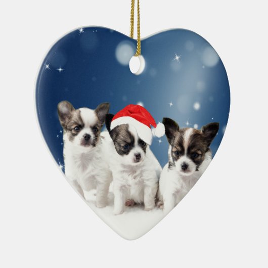 Chihuahua Kerstmis Keramisch Ornament (Rechts)