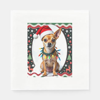 Chihuahua Kerstmis Kerstman Horrortrui Hond Liefhe Servet