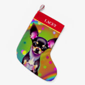 CHIHUAHUA Kerstmis met naam. Kleine Kerstsok (Voorkant (Hangend))