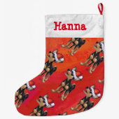 Chihuahua Kerstmis op rood Grote Kerstsok (Achterkant)