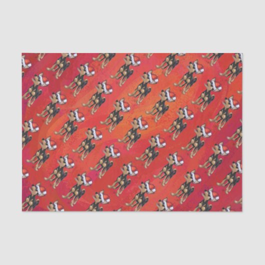 Chihuahua Kerstmis op rood Tissuepapier (Voorkant)