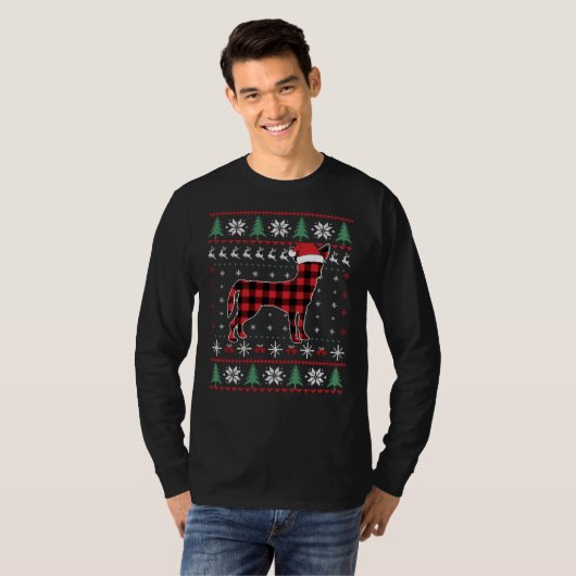 Chihuahua Kerstmis Pajama Red Pset Dog Ugly Swea T-shirt (Voorkant volledig)