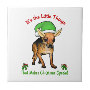 Chihuahua Kerstmis Tegeltje