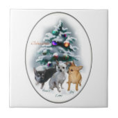 Chihuahua Kerstmis Tegeltje (Voorkant)