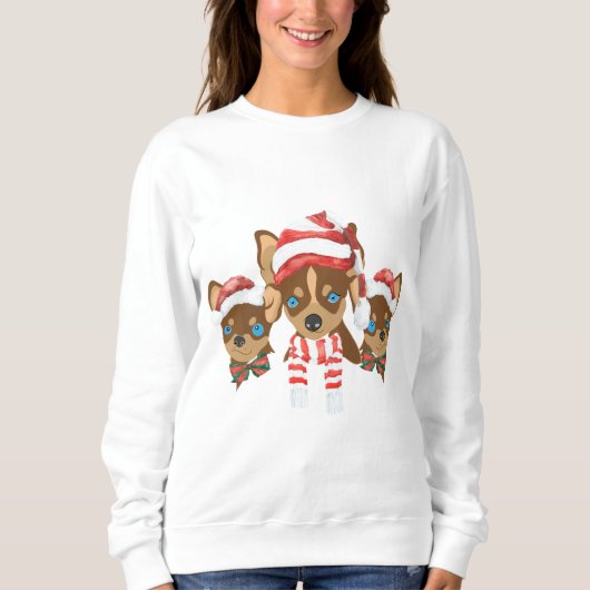Chihuahua Kerstshirt Trui (Voorkant)