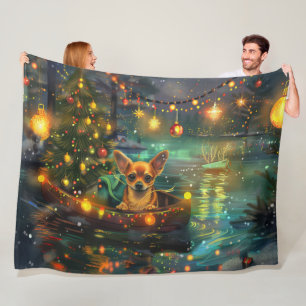 Chihuahua Kerstvakantie Fleece Deken